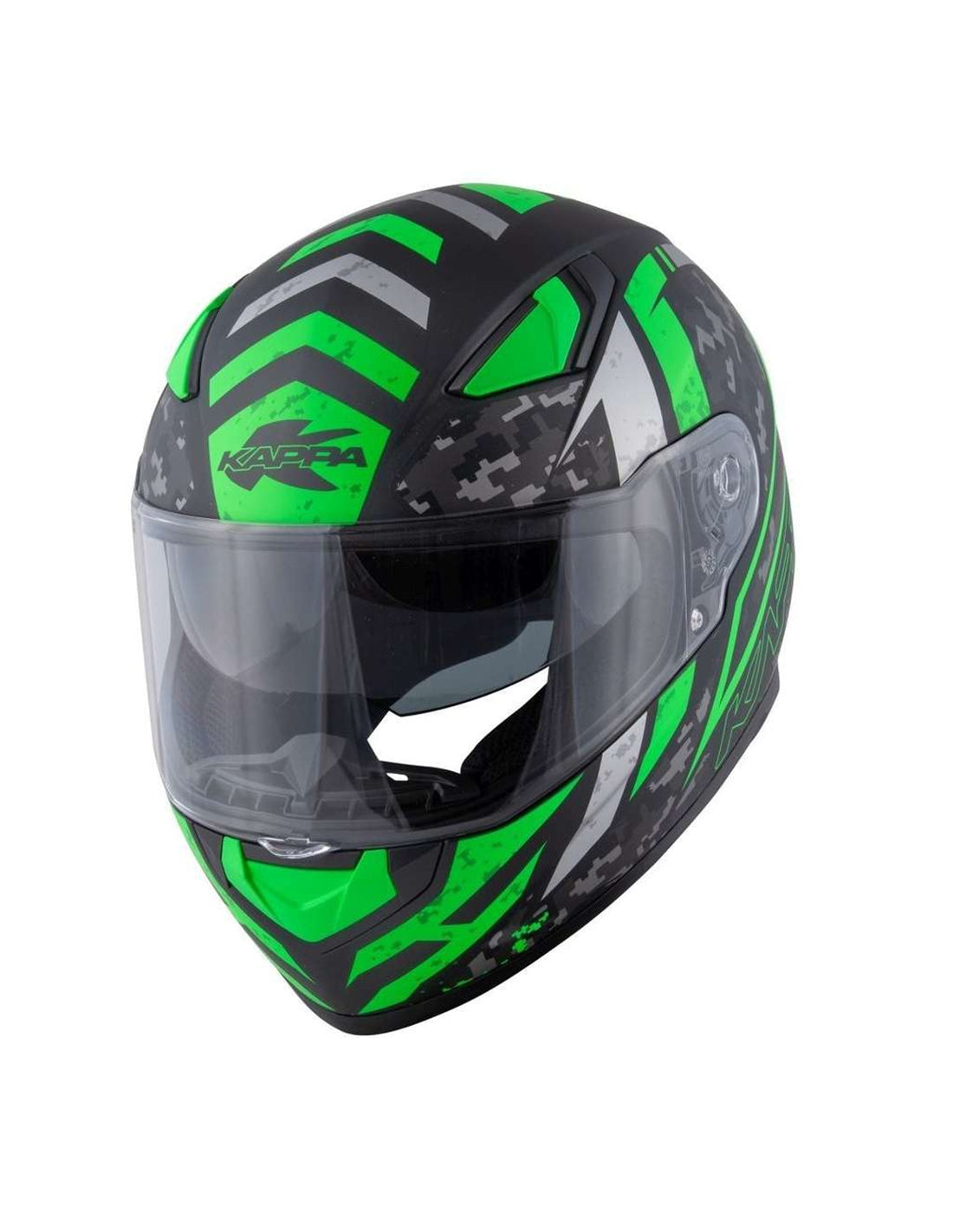 KAPPA - KV41/DALLAS.D/PIXEL FULL HELMET BLACK-MT/GREEN - SECURTEX MOTOR SL (t/a MaximoMoto)