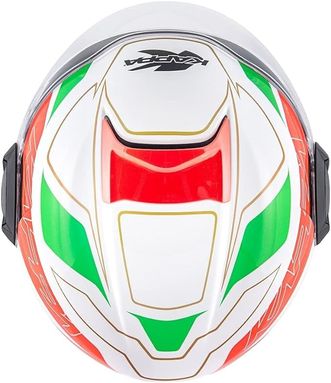  KAPPA - KV37/OREGON.D/READY JET HELMET WHITE-BR/RED/GREEN - SECURTEX MOTOR SL (t/a MaximoMoto)
