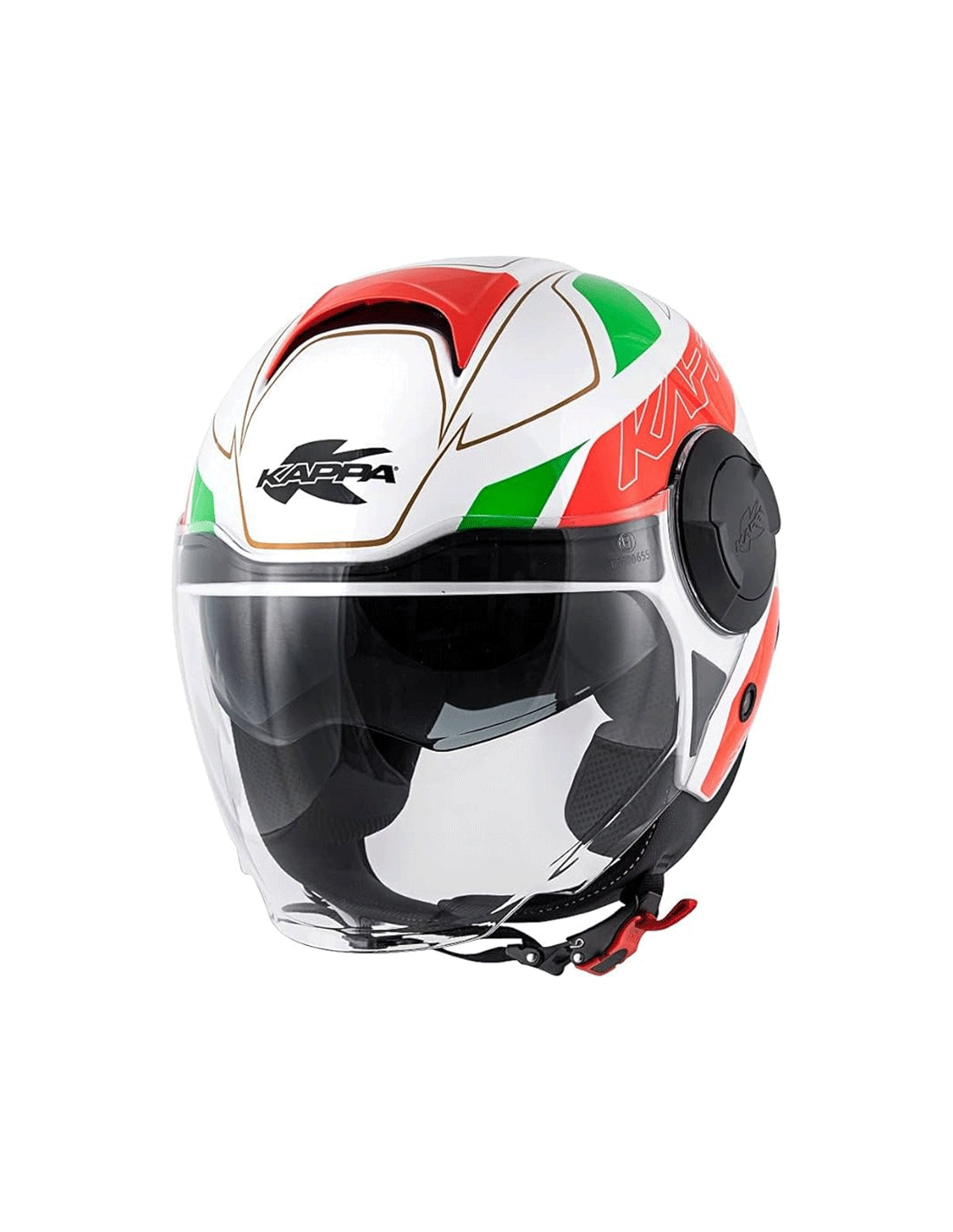  KAPPA - KV37/OREGON.D/READY JET HELMET WHITE-BR/RED/GREEN - SECURTEX MOTOR SL (t/a MaximoMoto)