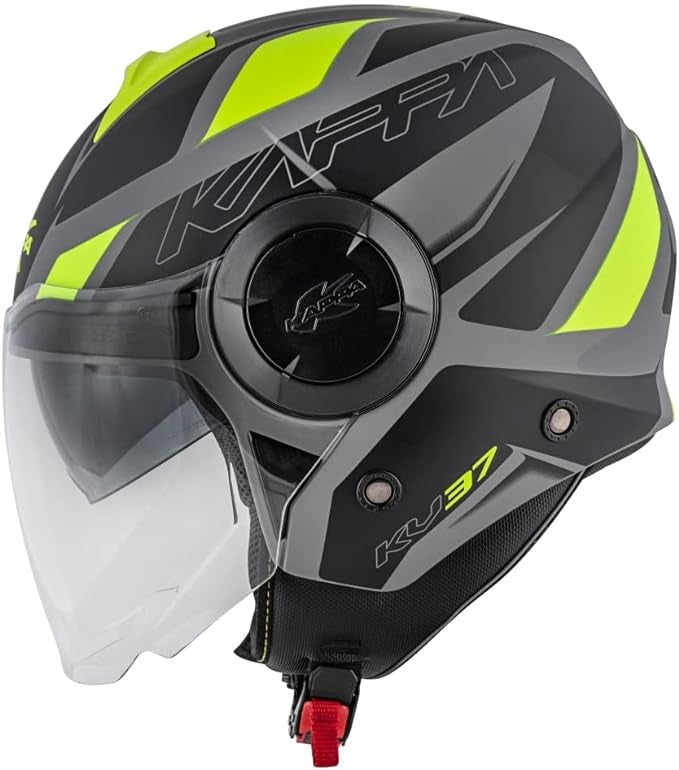  KAPPA - JET HELMET KV37/OREGON.D/READY GRAY-MT/BLACK/YELLOW - SECURTEX MOTOR SL (t/a MaximoMoto)