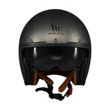 MT Le Mans 2 SV S Scratched Chrome Jet Motorcycle Helmets Grey