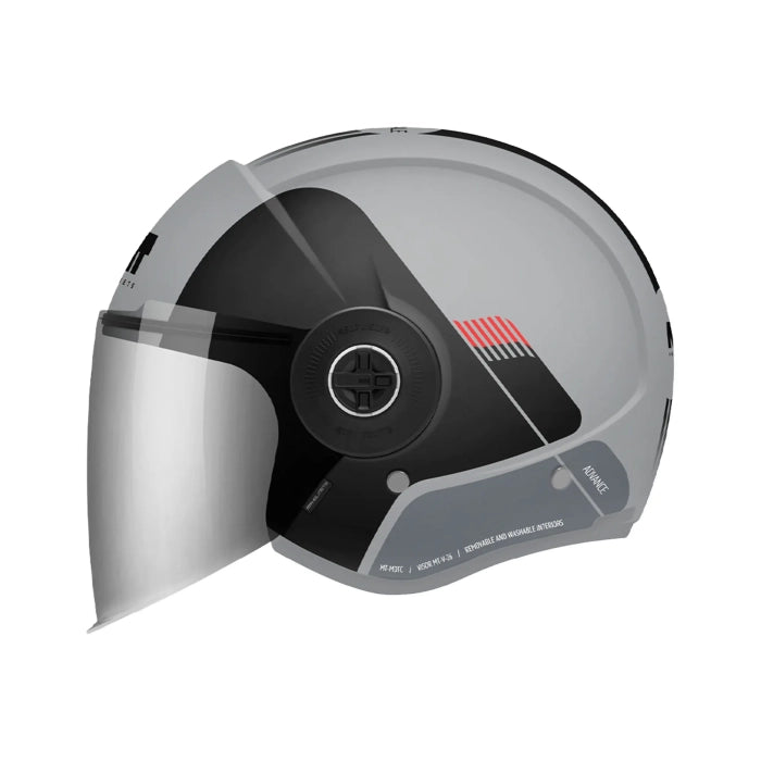 MT Viale Advance Motorcycle Jet Helmets Grey