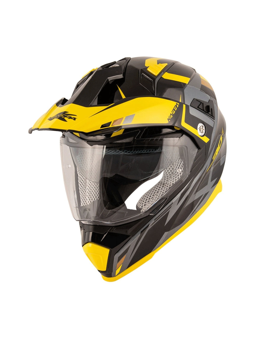  KAPPA - FULL HELMET KV30/EVO O/PLD/GRAYER BLACK/TITANIUM/YELLOW - SECURTEX MOTOR SL (t/a MaximoMoto)