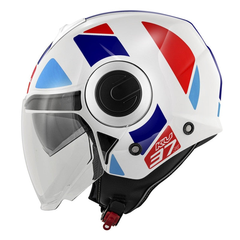  KAPPA - KV37/EVOD/STYLE JET HELMET WHITE BR/BLUE/RED - SECURTEX MOTOR SL (t/a MaximoMoto)