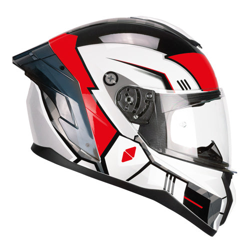 CGM 330S RIOT SPACE FULL FACE MOTORCYCLE HELMET WHITE BLACK RED