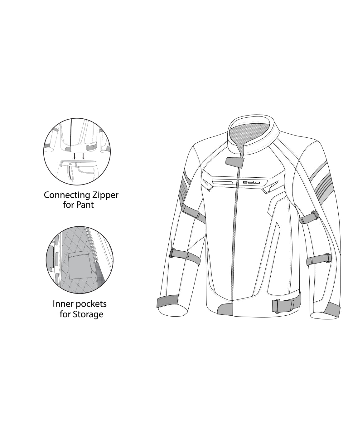 BELA HIGHLAND Textile Lady Jacket Black Ice Red