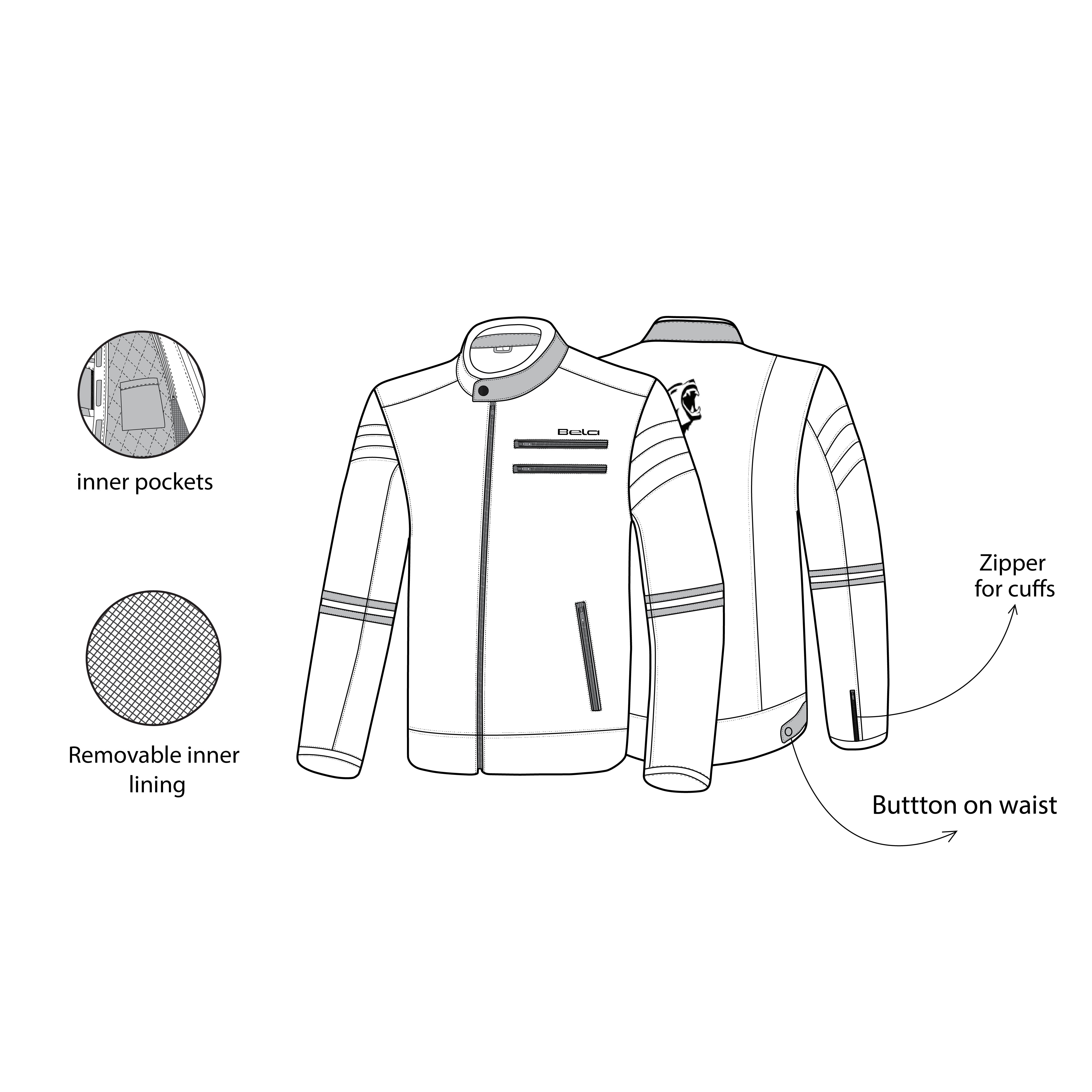  BELA - Rebel Man Rider Textile Jacket Black/Fluor Yellow - SECURTEX MOTOR SL (t/a MaximoMoto)