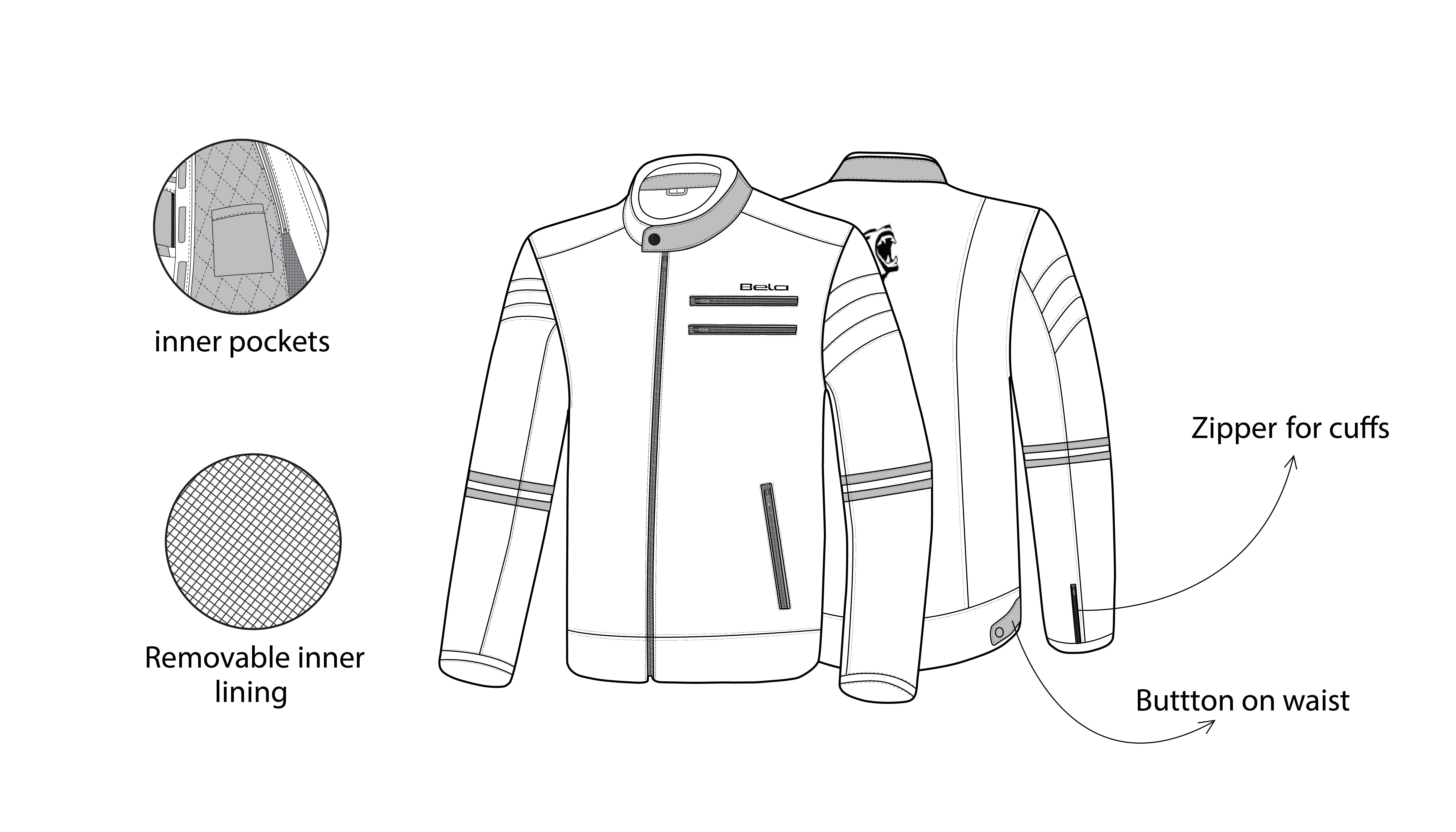  BELA - Rebel Man Rider Textile Jacket Black/Fluor Yellow - SECURTEX MOTOR SL (t/a MaximoMoto)
