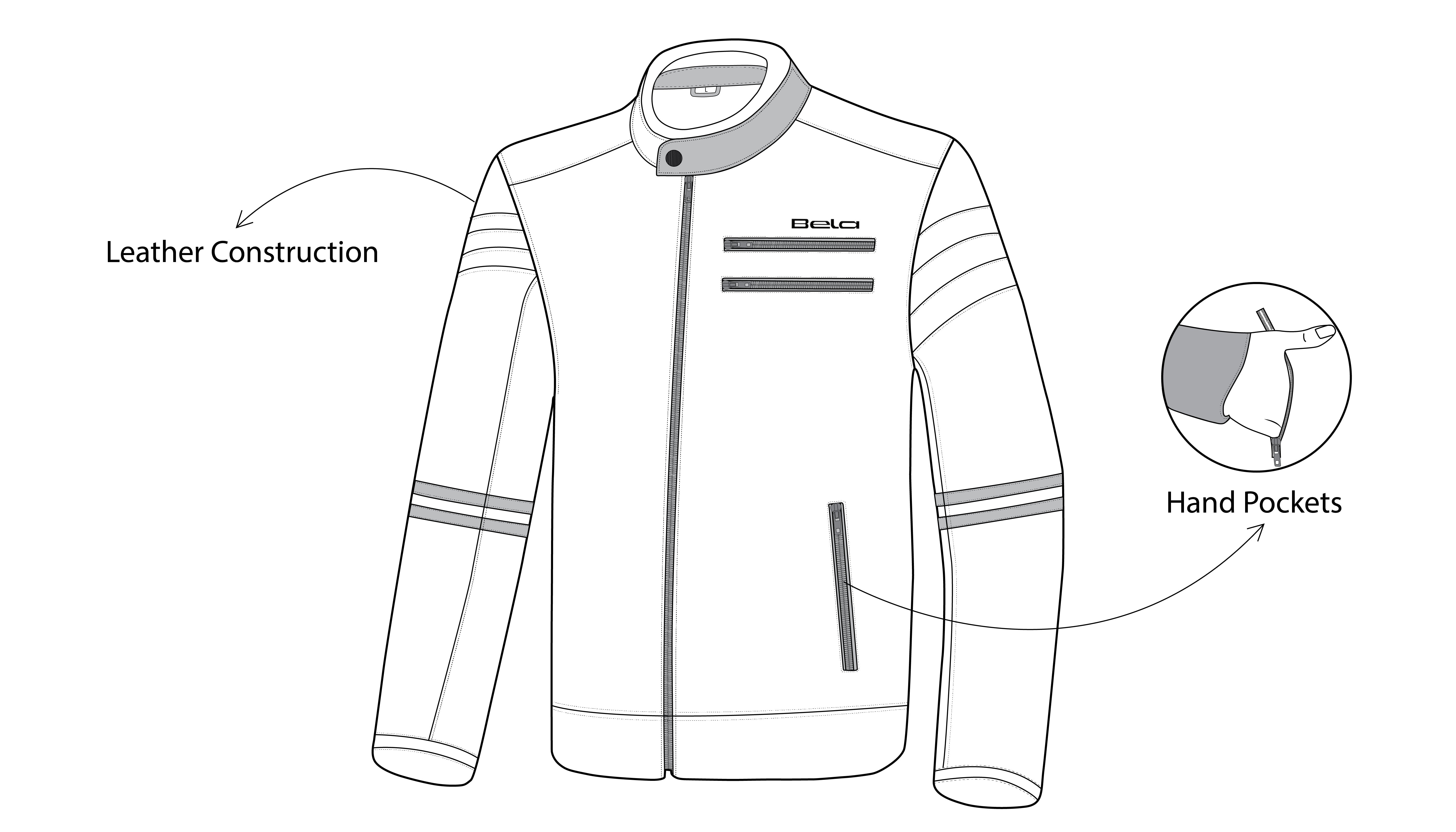  BELA - Rebel Man Rider Textile Jacket Black/Fluor Yellow - SECURTEX MOTOR SL (t/a MaximoMoto)