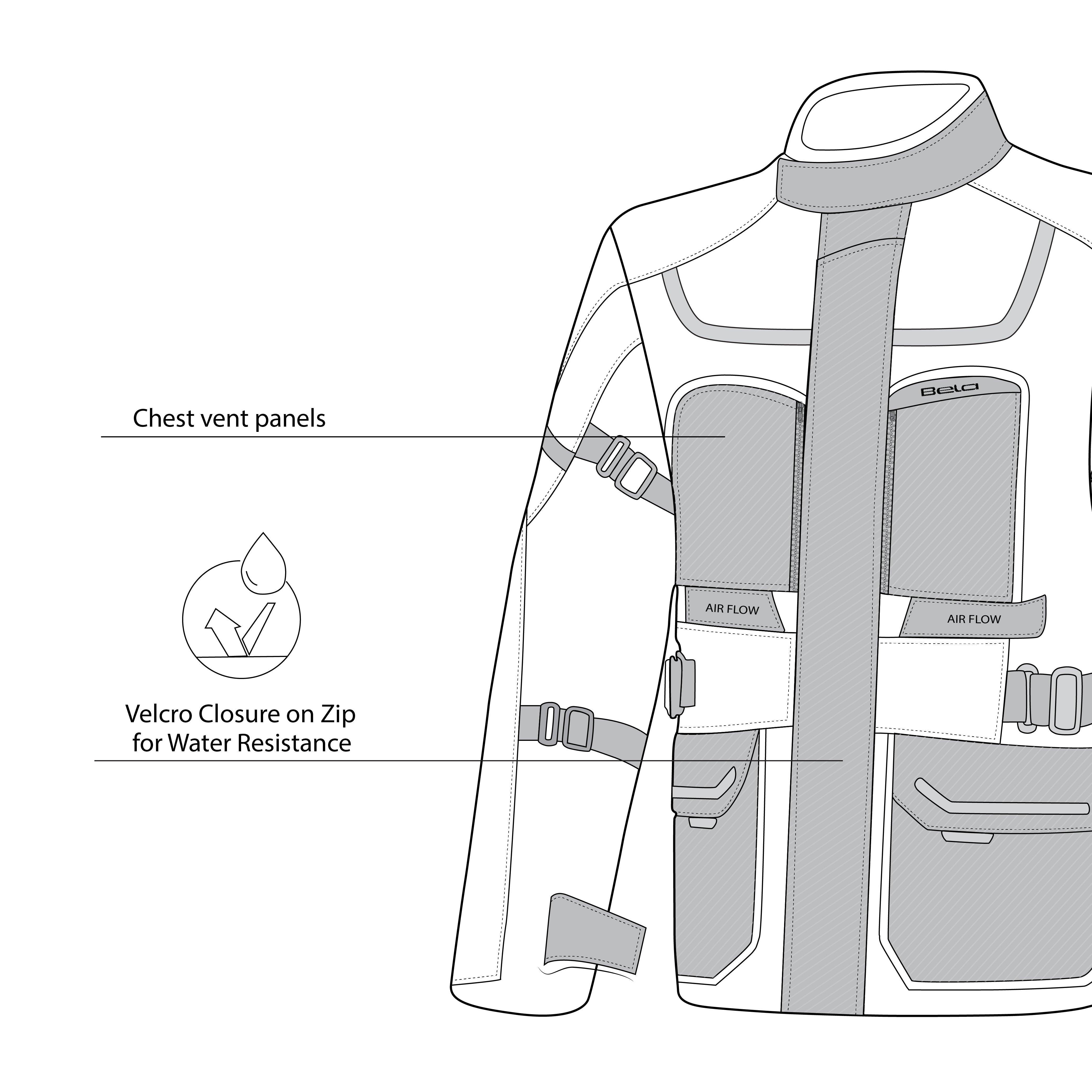 BELA TRANSFORMER 3IN1 MEN MOTORCYCLE TEXTILE JACKET ICE GREY BLACK