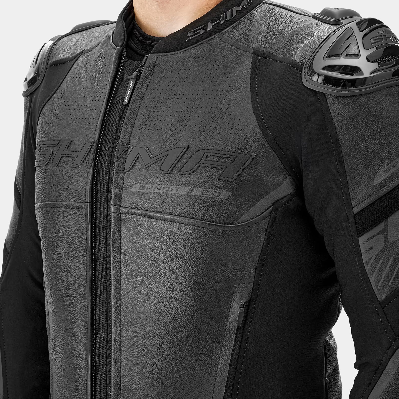 SHIMA BANDIT 2.0 MEN MOTORCYCLE LEATHER JACKET BLACK/BLACK