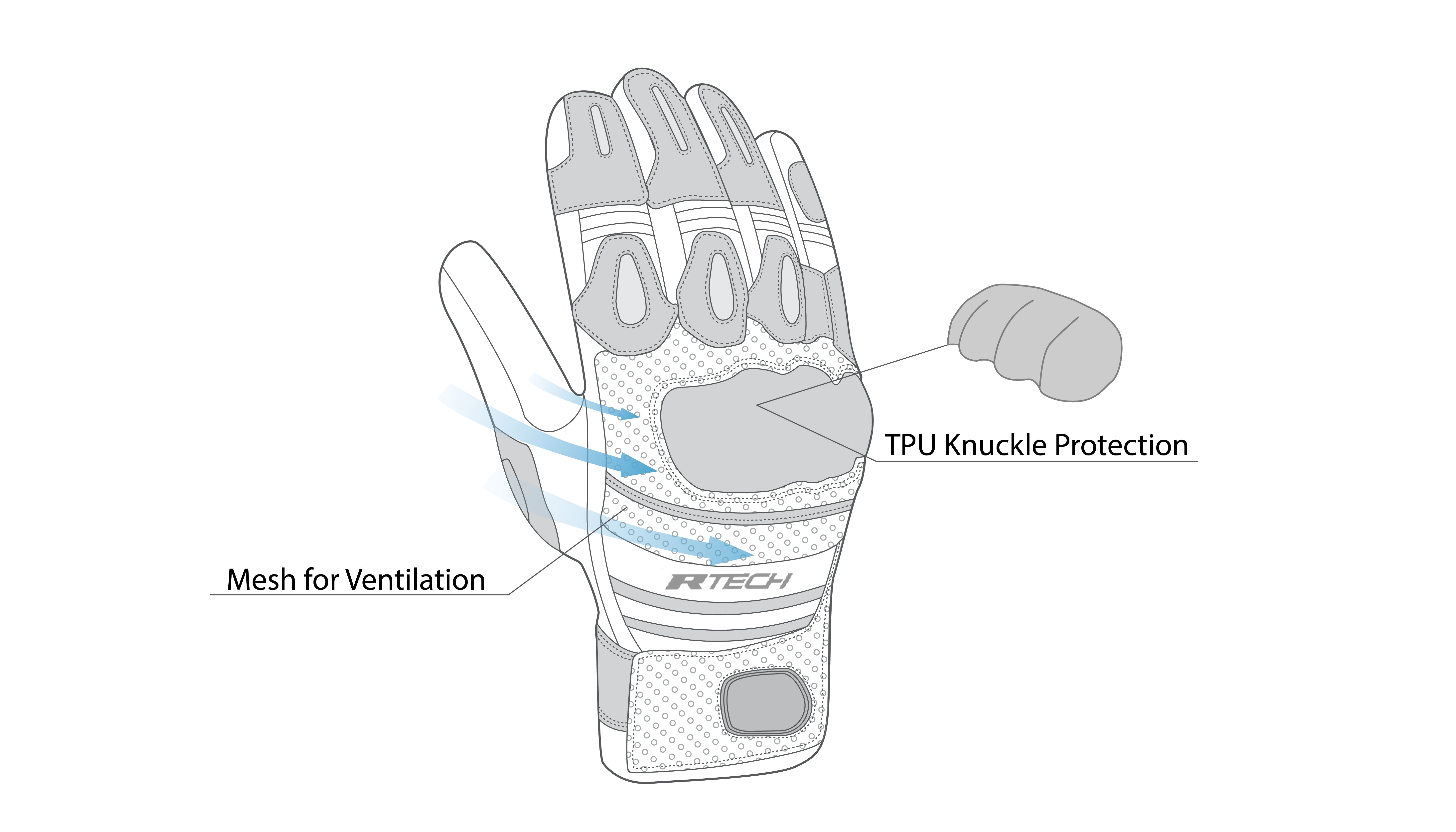  R-TECH - Black Leather Robo Man Glove - SECURTEX MOTOR SL (t/a MaximoMoto)