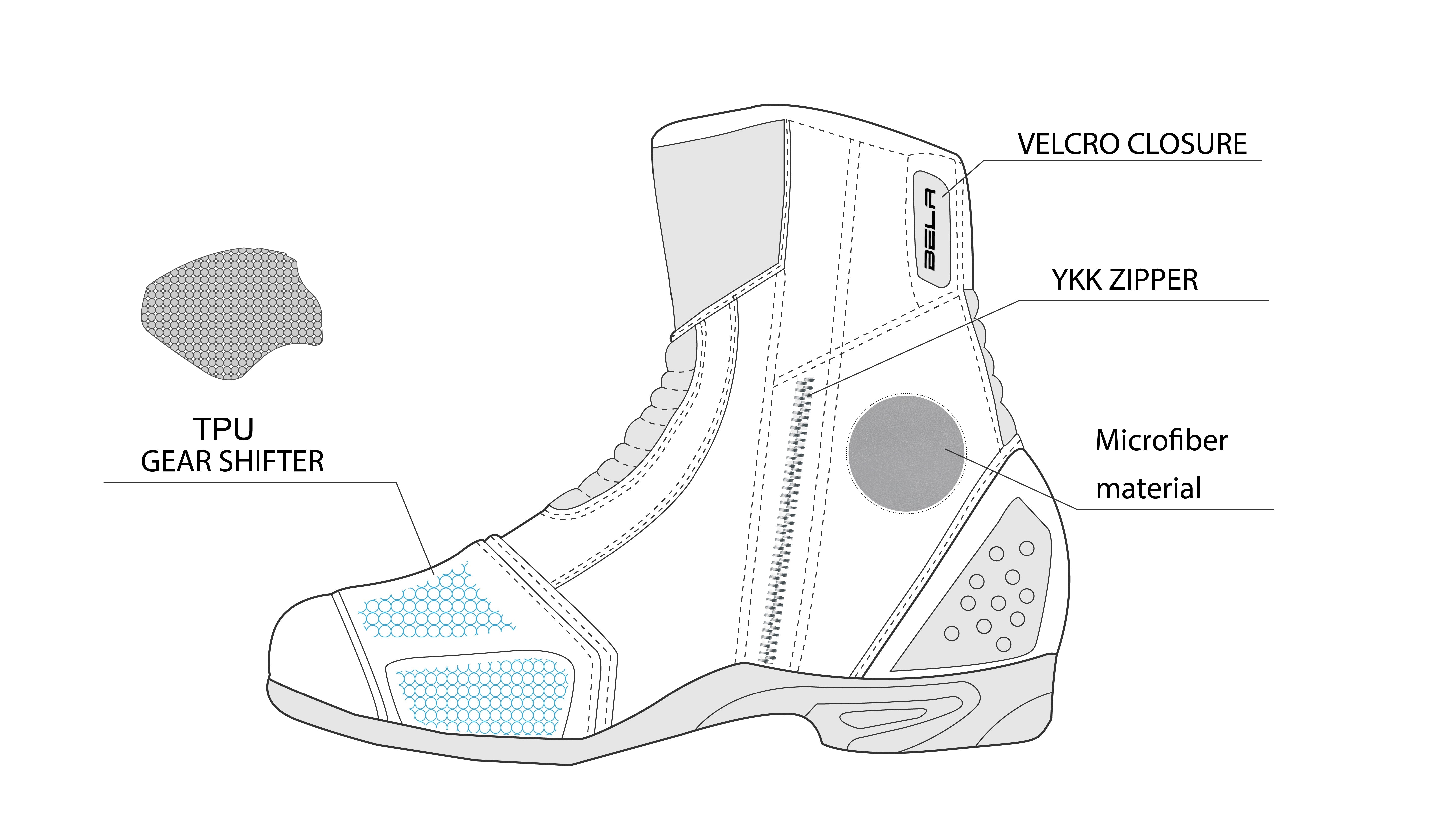  BELA - Faster Leather Boots White/Fluor Yellow - SECURTEX MOTOR SL (t/a MaximoMoto)