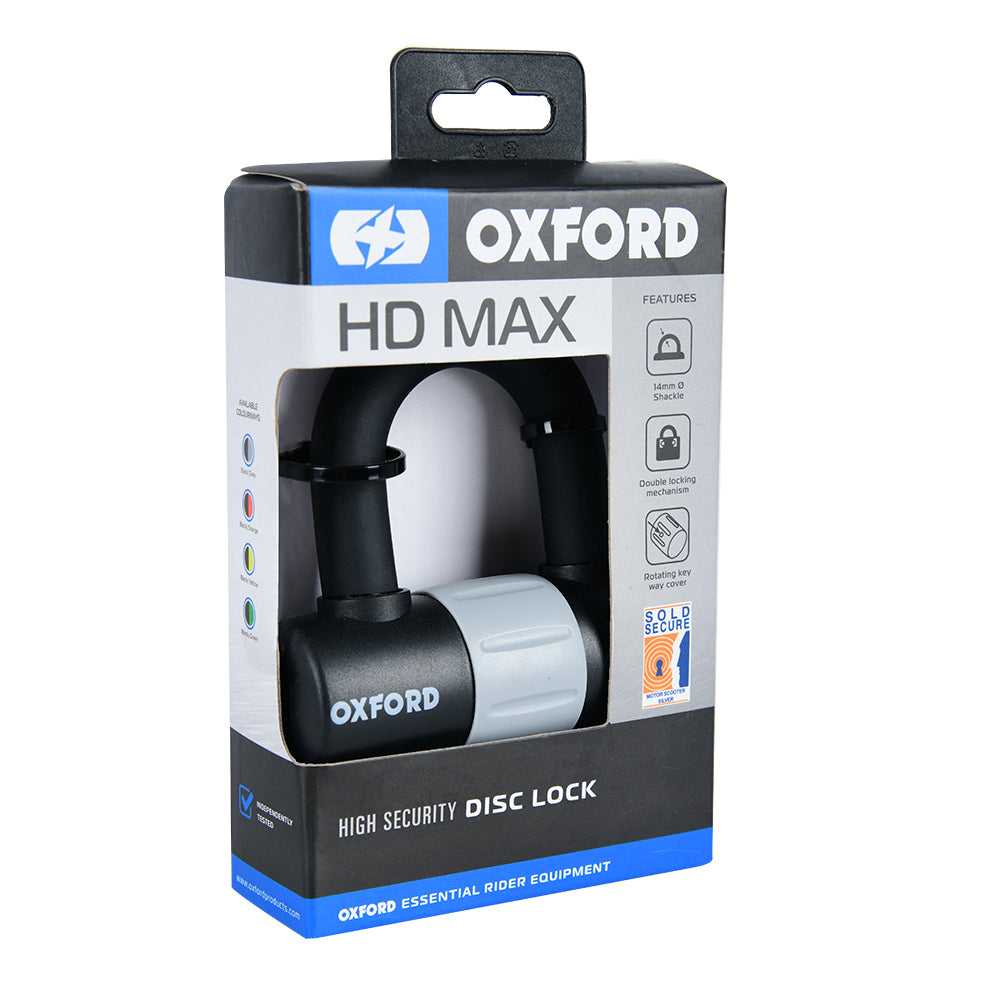 Oxford HD MAX Black Disc Lock Motorcycle Security - MaximomotoUK