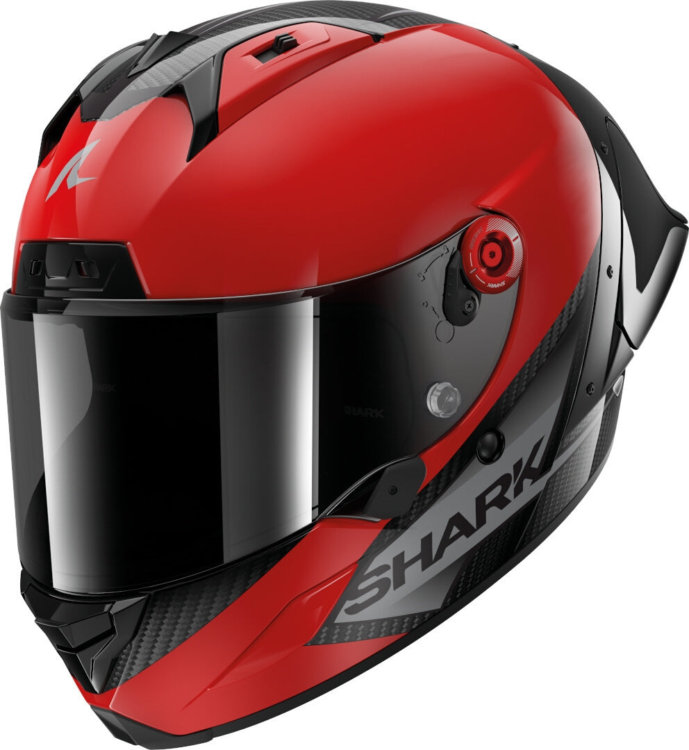 SHARK AERON-GP BLANK SP Carbon full face Motorcycle helmet Red Anthracite maximomoto.uk