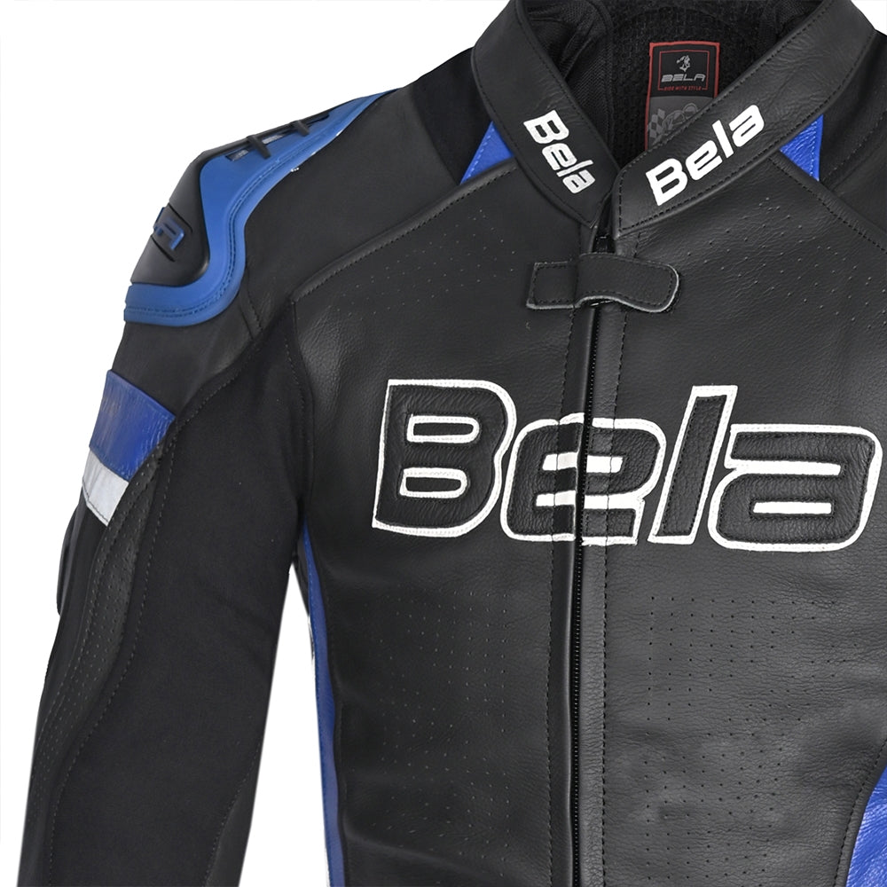  BELA - Rocket man leather jacket Black/Blue - SECURTEX MOTOR SL (t/a MaximoMoto)