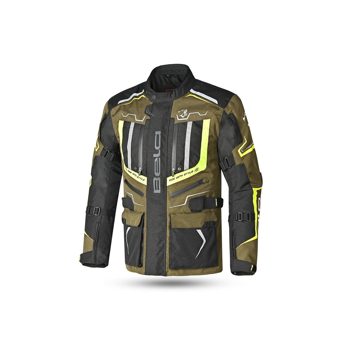  BELA - Watson Textile Jacket Black/Khaki/Yellow/White - SECURTEX MOTOR SL (t/a MaximoMoto)