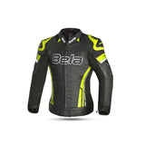  BELA - Rocket lady leather jacket Black/Fluor Yellow - SECURTEX MOTOR SL (t/a MaximoMoto)