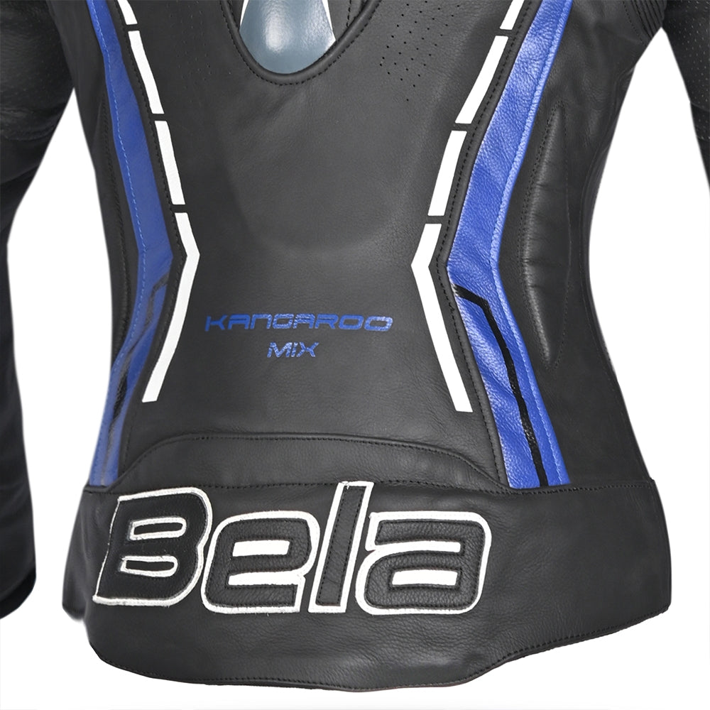 Bela Rocket Lady Motorcycle Leather Jacket Black/Blue