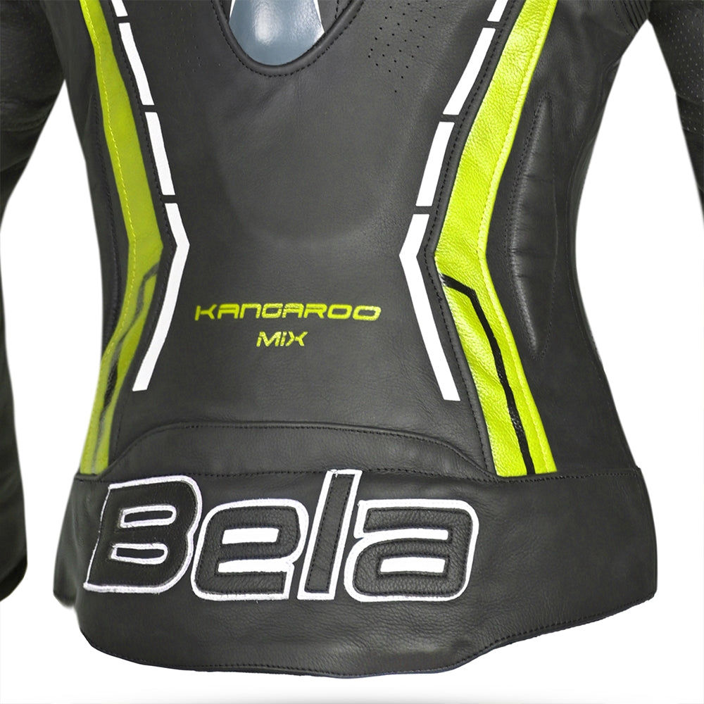  BELA - Rocket lady leather jacket Black/Fluor Yellow - SECURTEX MOTOR SL (t/a MaximoMoto)