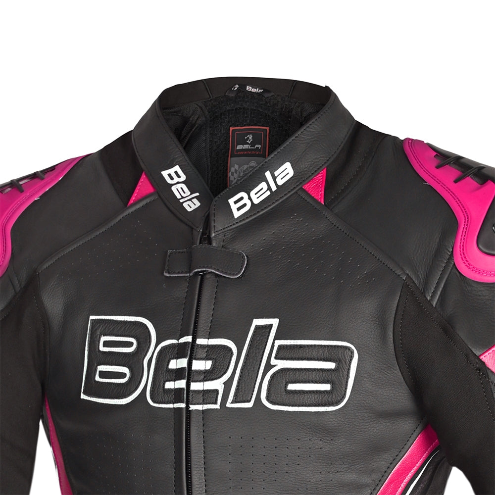  BELA - Rocket lady leather jacket Black/Pink - SECURTEX MOTOR SL (t/a MaximoMoto)