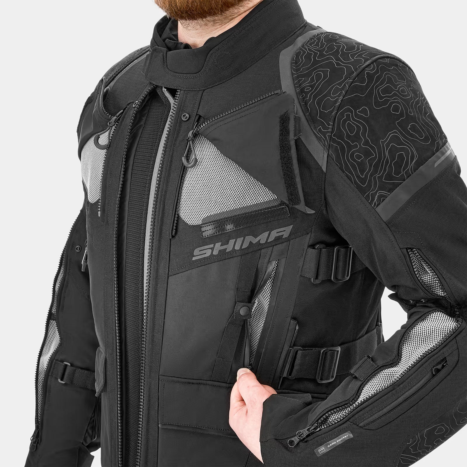 SHIMA TRACKER MEN MOTORCYCLE TOURING JACKET BLACK