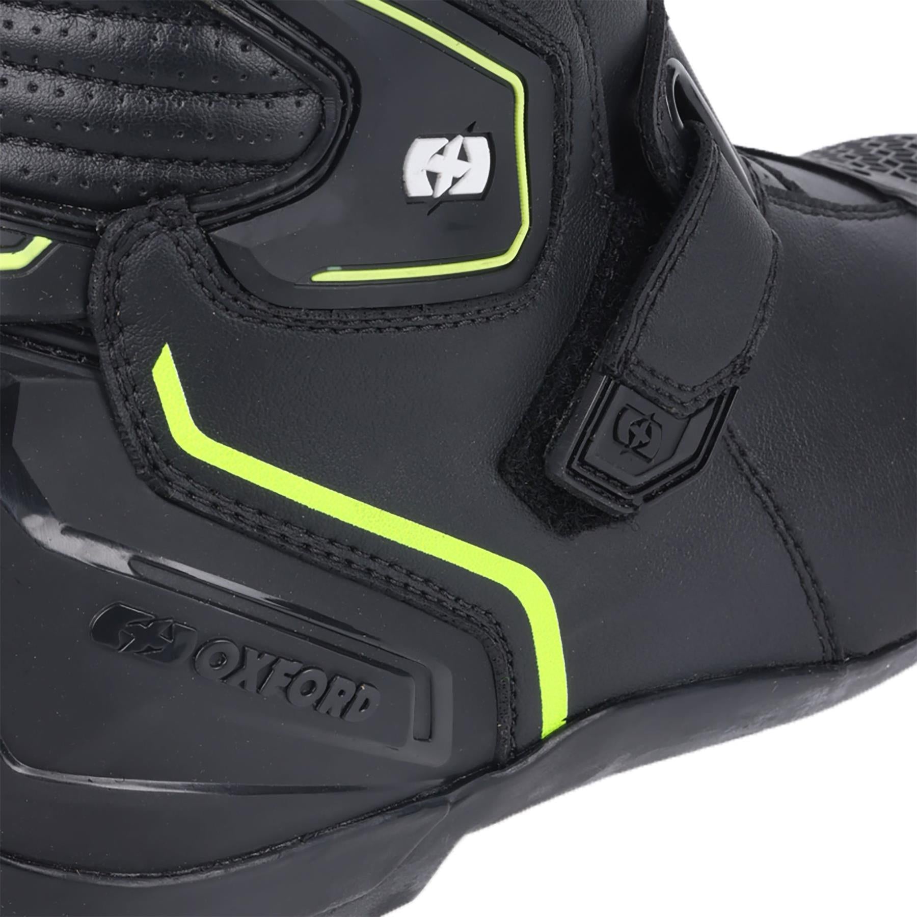Oxford Omega Air Short Men’s Motorcycle Boots Black White Yellow