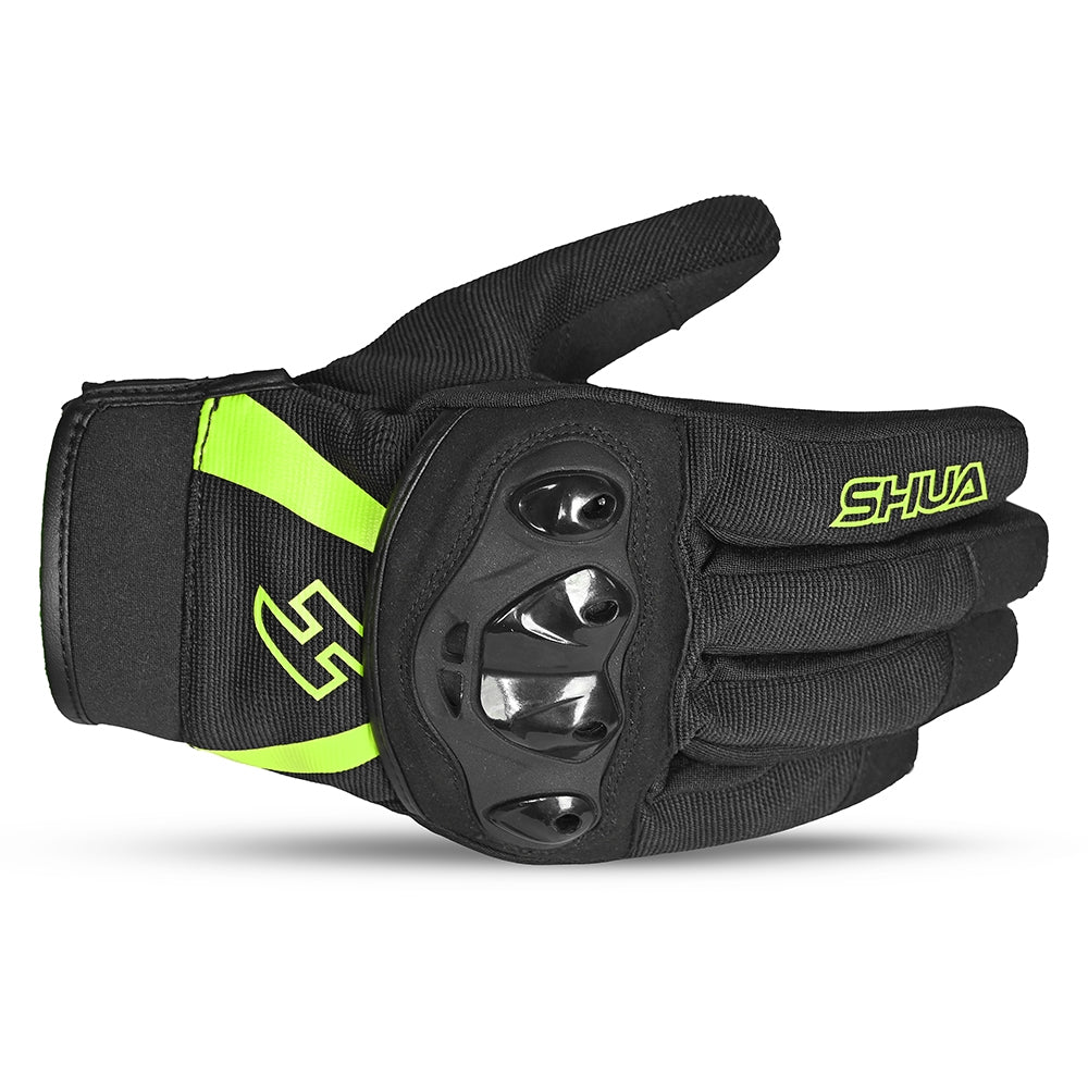 SHUA - Guantes Textil Shot Lady Negro/Amarillo - SECURTEX MOTOR S.L (t/a MaximoMoto)