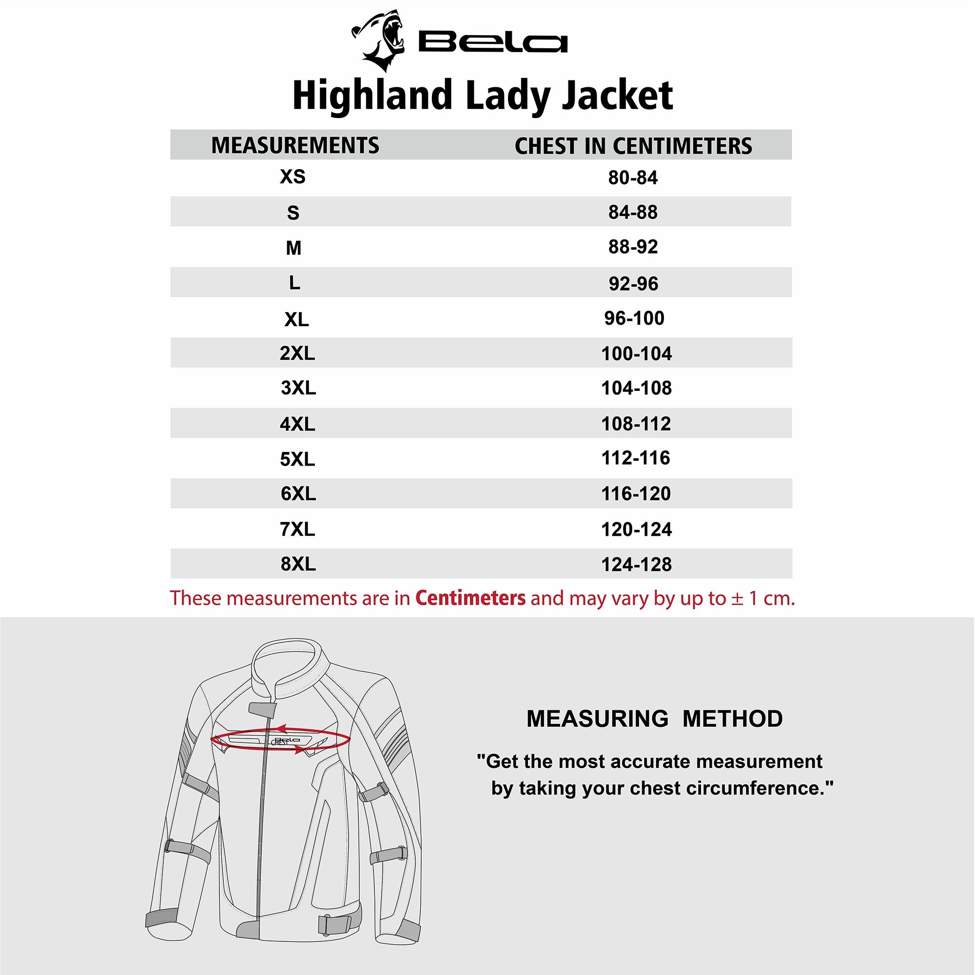 BELA HIGHLAND Textile Lady Jacket Black Ice Red