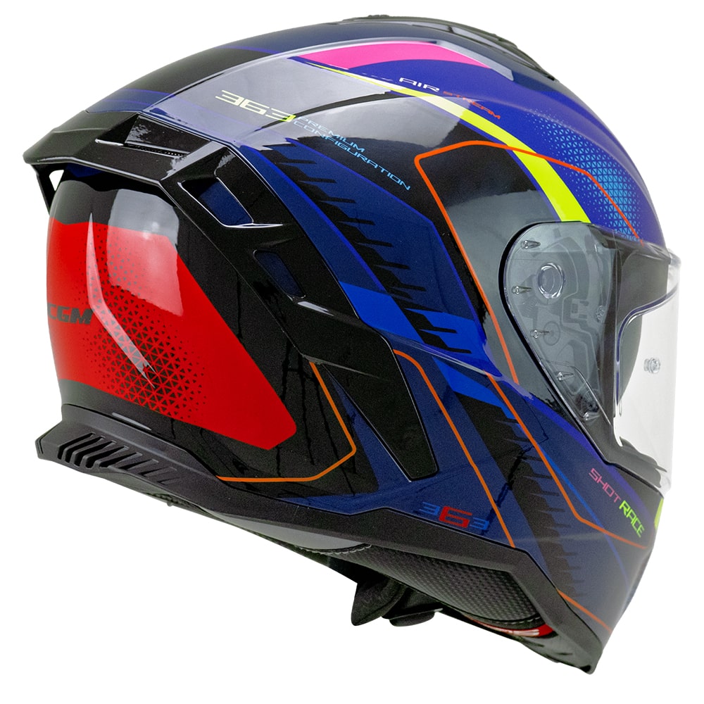 CGM SHOT VILLAIN 363G CASCO DE MOTO AZUL PURPURA ROJO