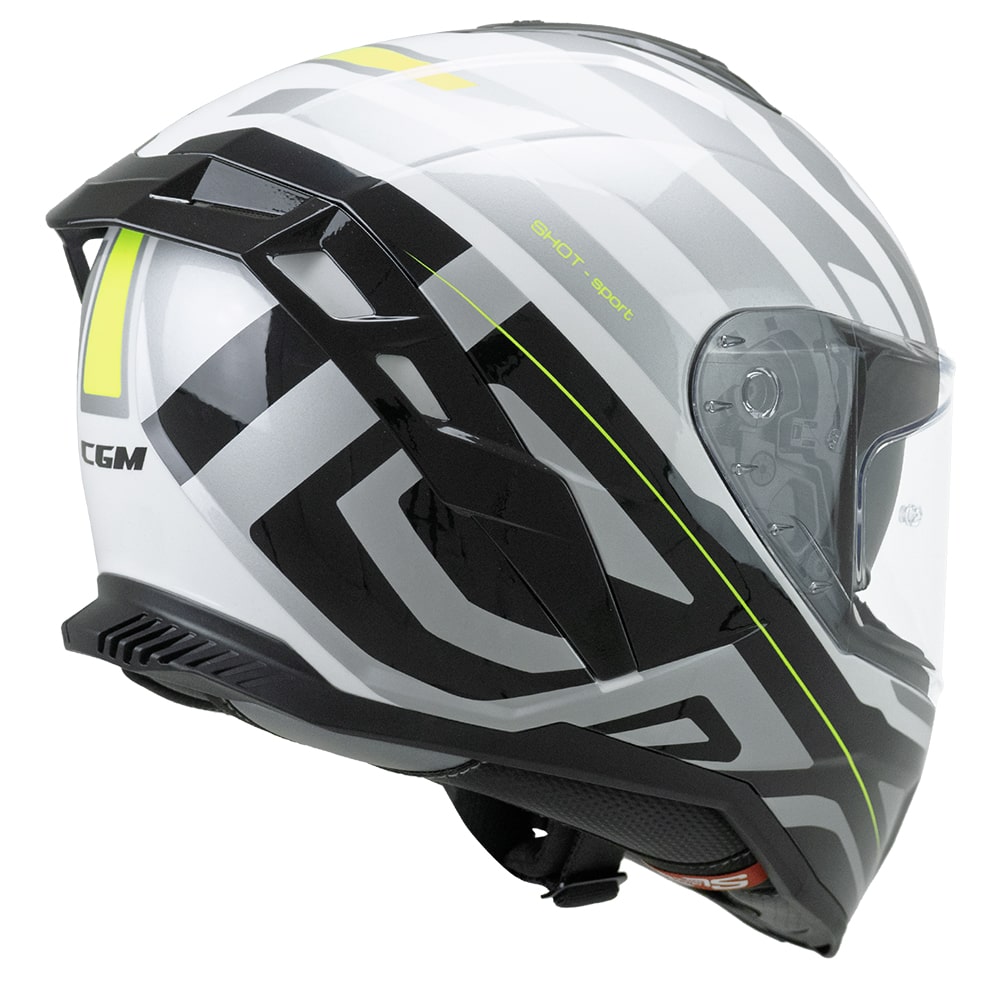 CGM SHOT VILLAIN 363M CASCO DE MOTO BLANCO NEGRO AMARILLO FLOURO