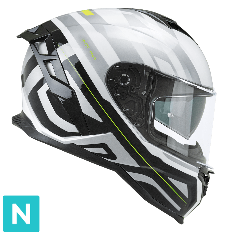 CGM SHOT VILLAIN 363M CASCO DE MOTO BLANCO NEGRO AMARILLO FLOURO