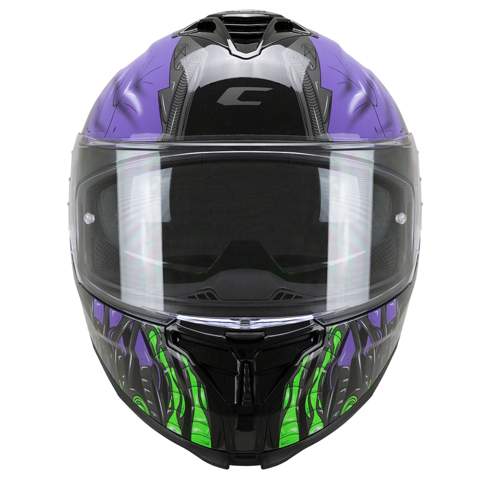 CGM SHOT VILLAIN 363R CASCO DE MOTO NEGRO PURPURA VERDE