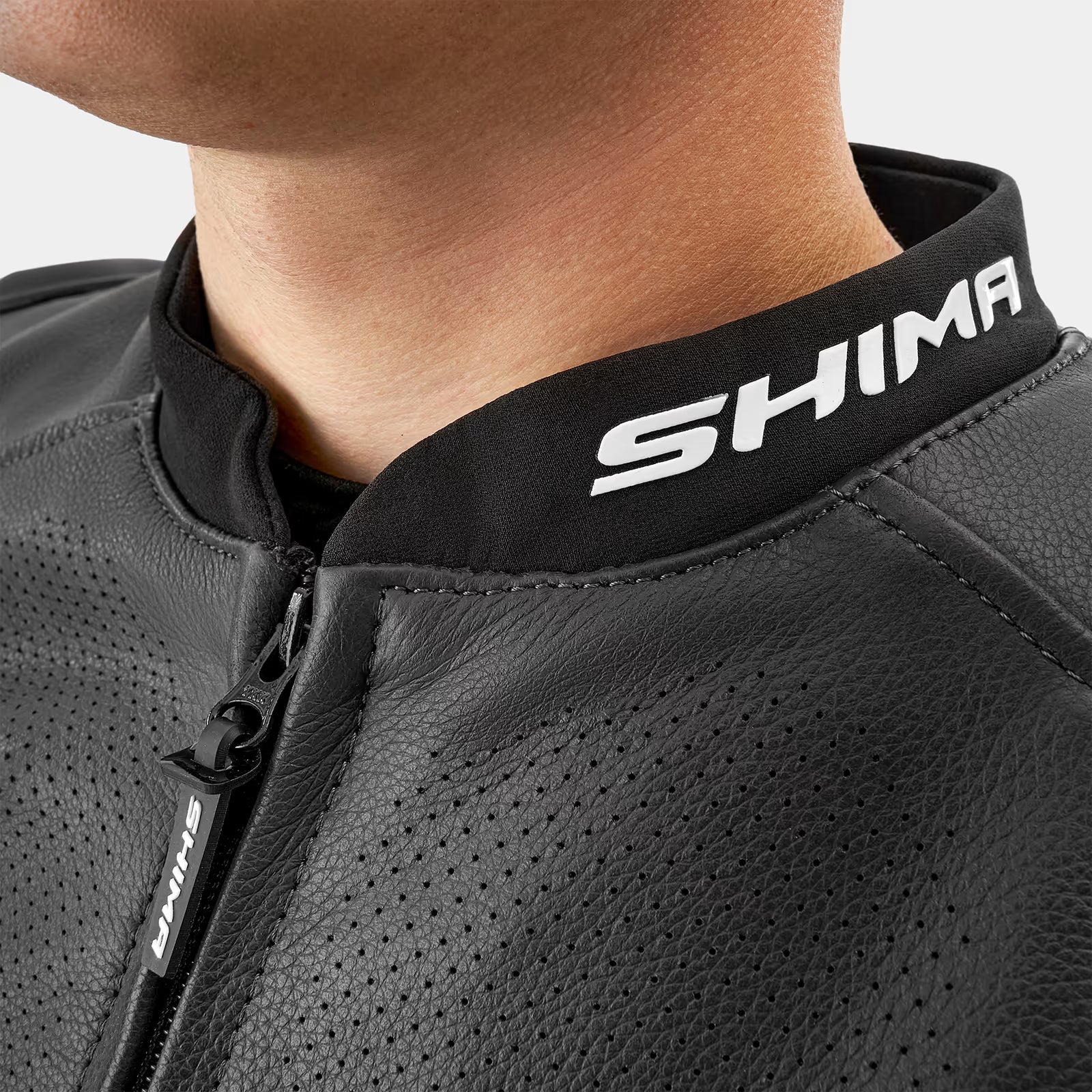 SHIMA BANDIT 2.0 MEN'S MOTORCYCLE LEATHER JACKET BLACK WHITE