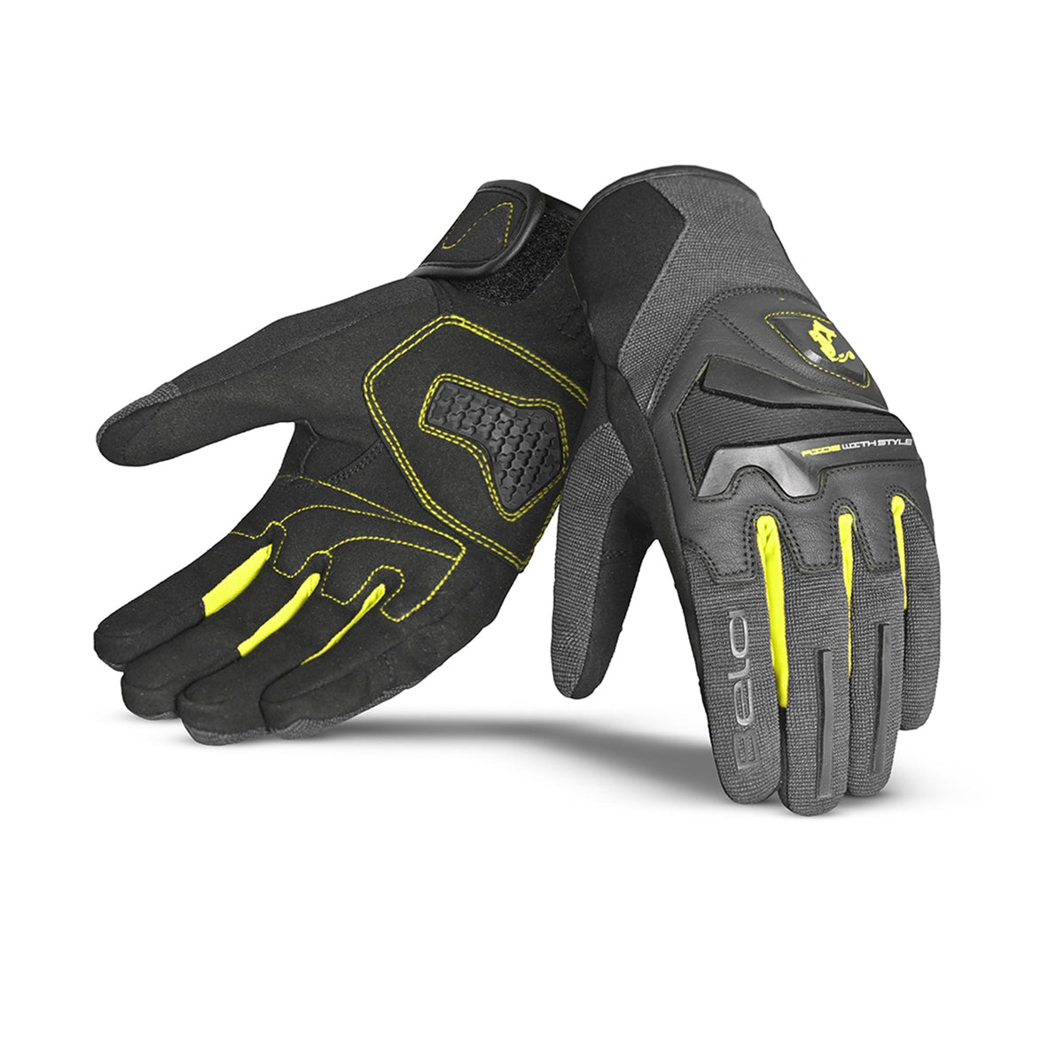  BELA - Man Star Textile Glove Grey/Black/Yellow - SECURTEX MOTOR SL (t/a MaximoMoto)