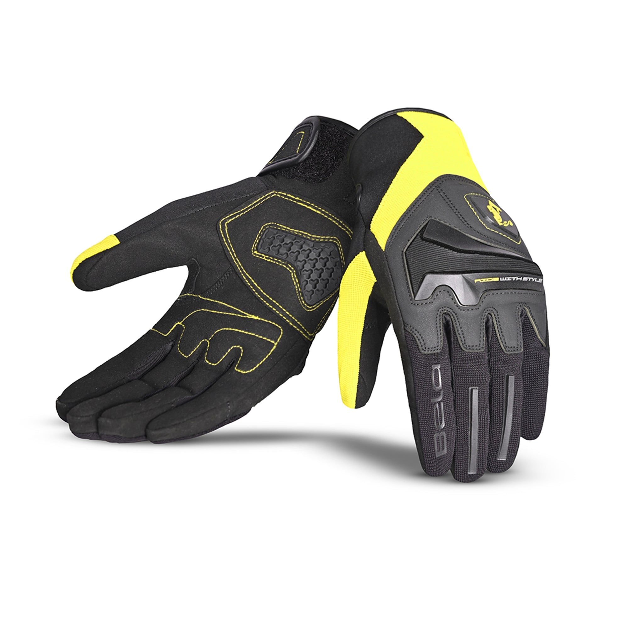  BELA - Man Star Textile Glove Yellow/Black - SECURTEX MOTOR SL (t/a MaximoMoto)