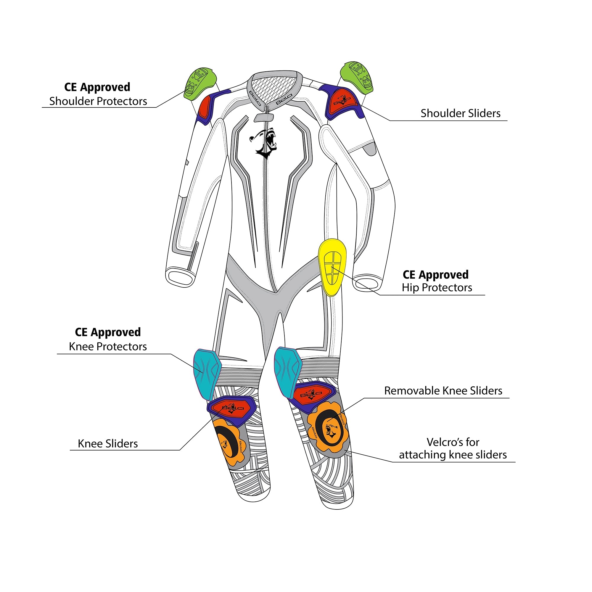  BELA-North Star 1 PC Suit Black/White/Red - SECURTEX MOTOR SL (t/a MaximoMoto)
