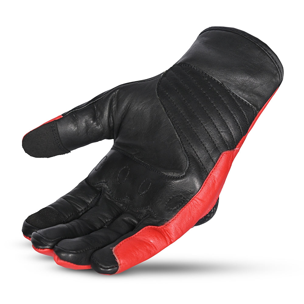R-TECH - Falcon Summer Leather Glove Black/Red - SECURTEX MOTOR SL (t/a MaximoMoto)