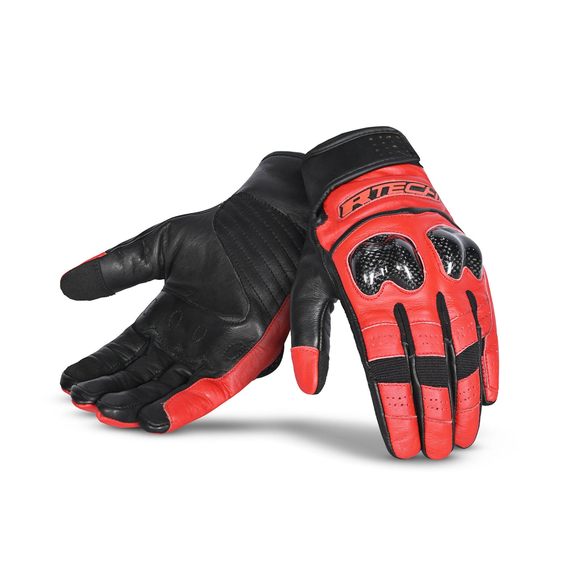 R-TECH - Falcon Summer Leather Glove Black/Red - SECURTEX MOTOR SL (t/a MaximoMoto)