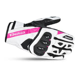  BELA - BLAST LADY LEATHER GLOVE BLACK/WHITE/PINK - SECURTEX MOTOR SL (t/a MaximoMoto)