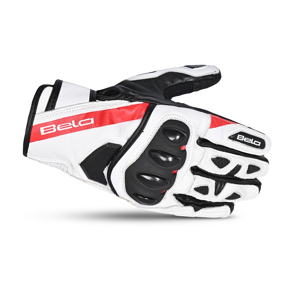  BELA - Blast Man Leather Glove Black/White/Red - SECURTEX MOTOR SL (t/a MaximoMoto)