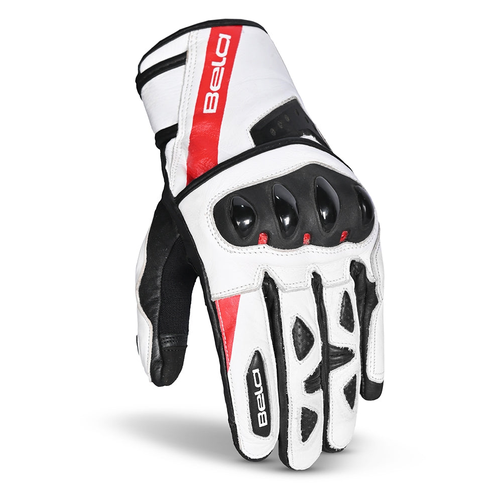  BELA - Blast Man Leather Glove Black/White/Red - SECURTEX MOTOR SL (t/a MaximoMoto)