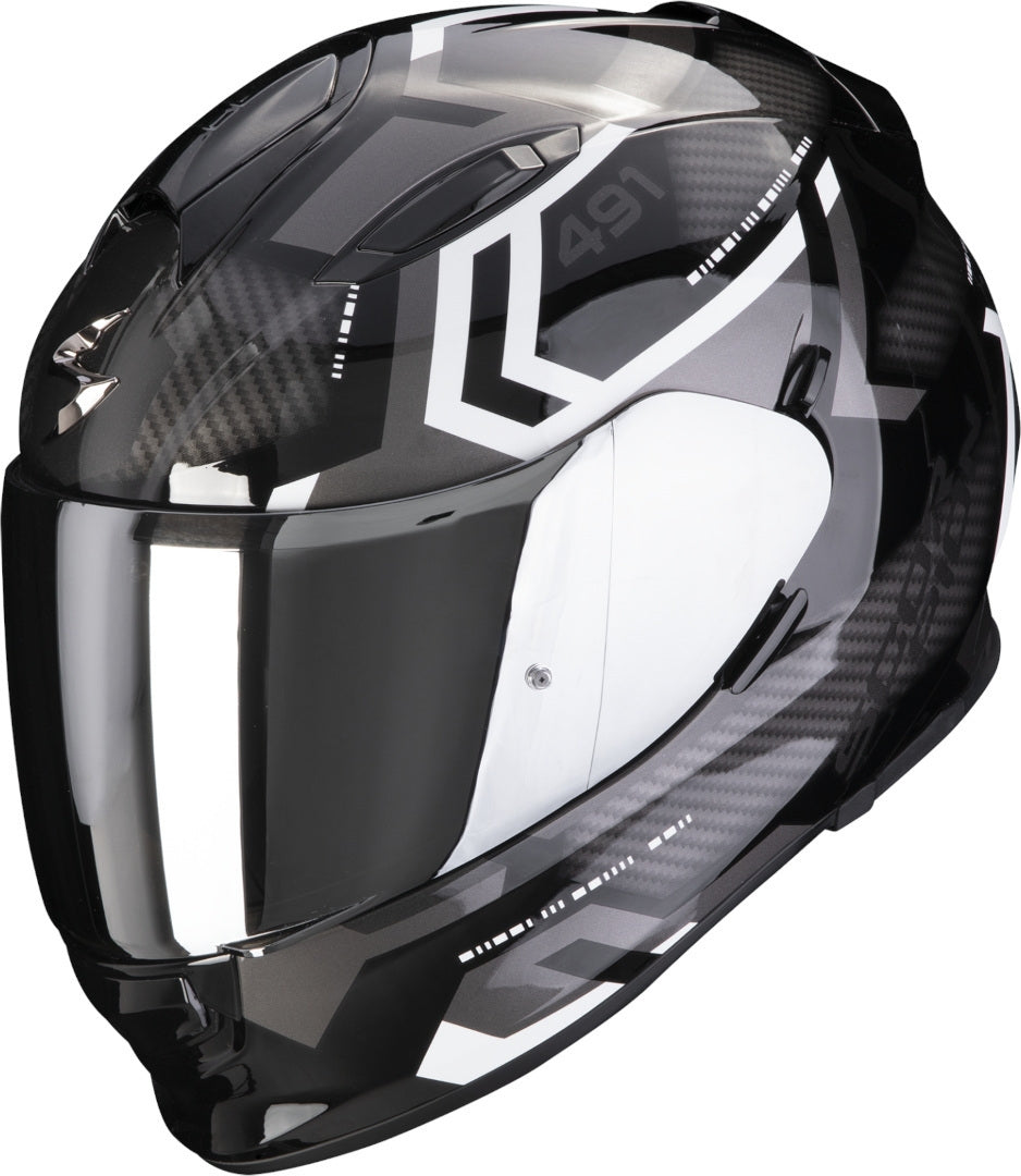  SCORPION - EXO 491 SPIN Black-White - SECURTEX MOTOR SL (t/a MaximoMoto)