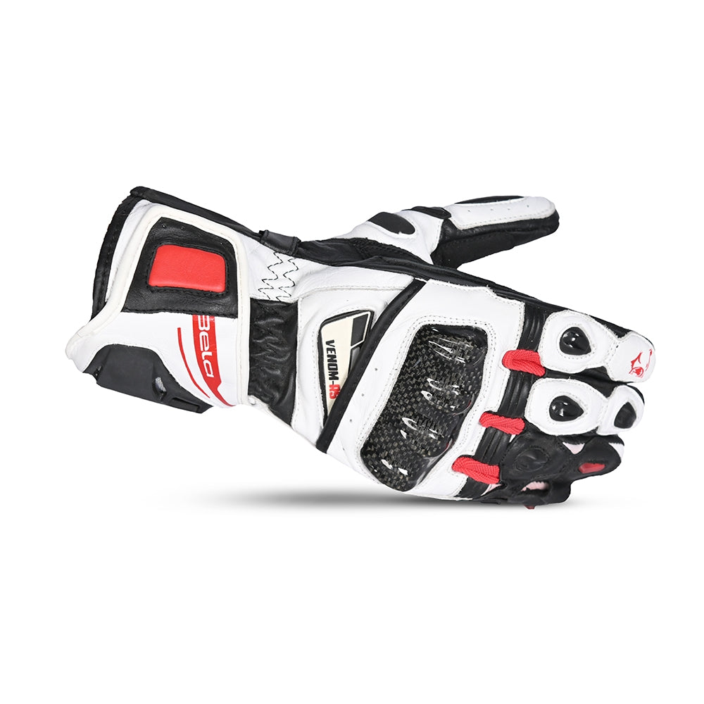  BELA - Venom RS Racing Man Leather Glove White/Black/Red - SECURTEX MOTOR SL (t/a MaximoMoto)