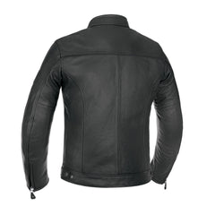 Oxford Walton Premium Motorcycle Leather Jacket Black back pic