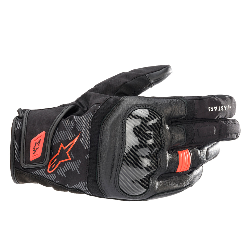 Alpinestars SMX Z Drystar Motorcycle Gloves Black Red & Fluo - back pic