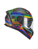 CGM 311X BLAST SKULL Moto Integral Casco Negro Azul Rojo Mate