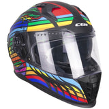 CGM 311X BLAST SKULL Moto Integral Casco Negro Azul Rojo Mate