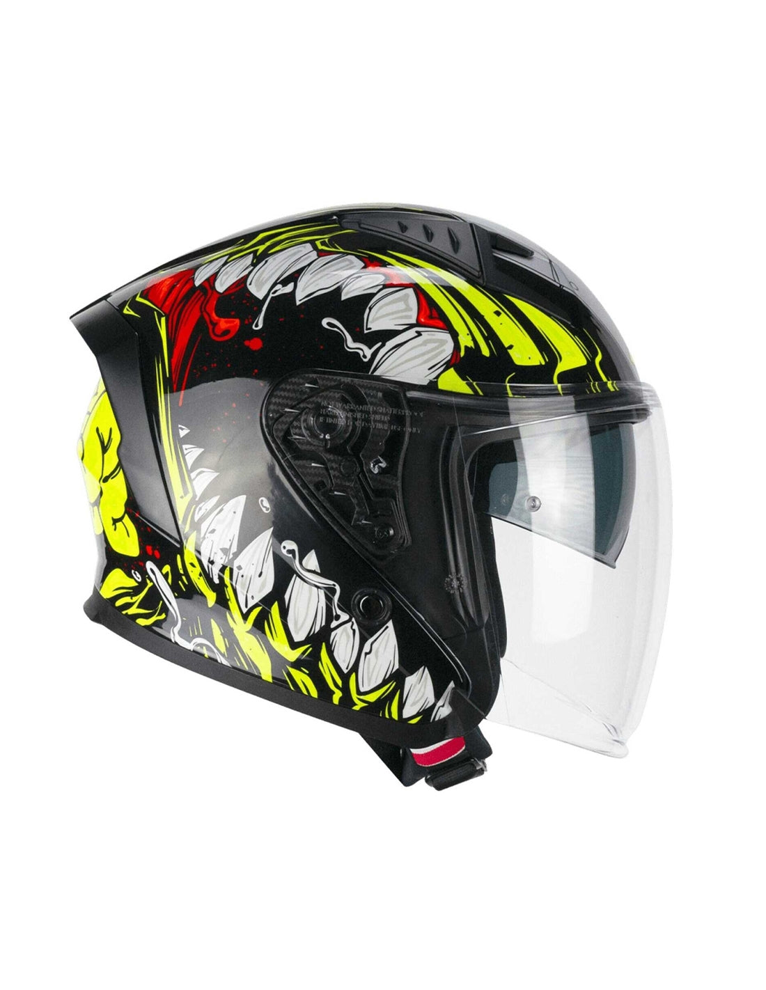 CGM 127X DEEP FREAKER ABATIBLES CASCO JET NERO GIALLO FLUO