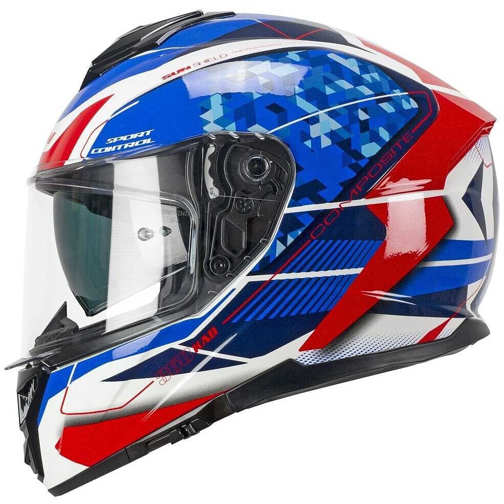 CGM 360S KAD RACE MOTORCYCLE FULL FACE HELMET BLUE RED